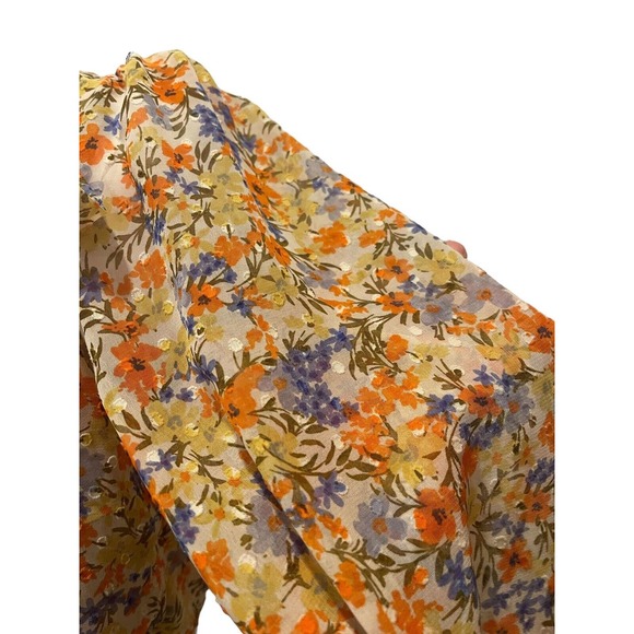 Astr The Label Willa Shirt Xs Floral Boho Bliss Tie Back Cottage Prairie Classic - Picture 5 of 8